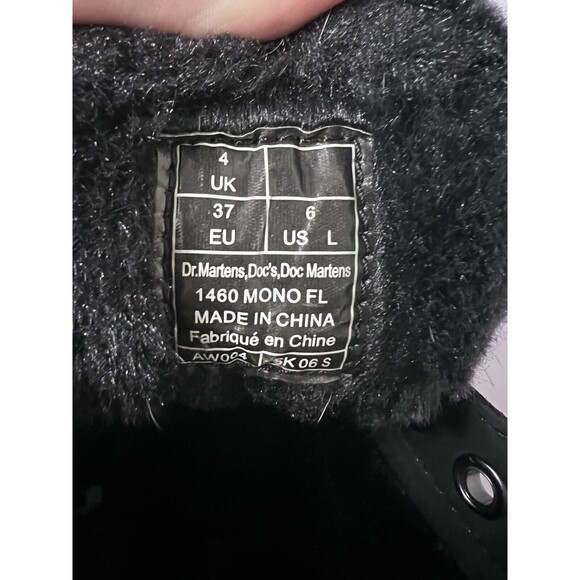 DR MARTENS 1460 MONO SMOOTH BLACK LEATHER LACE UP BOOTS Size 6 Women 37 - Picture 7 of 7